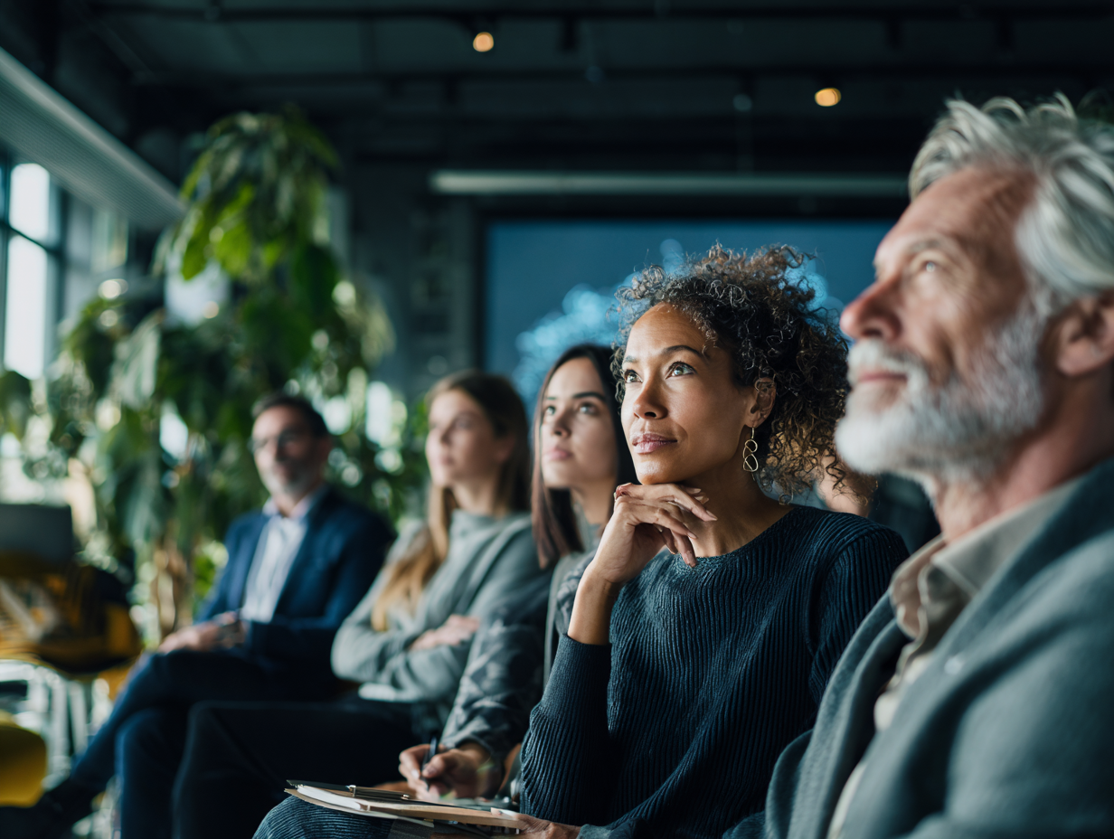 Audience engaged at a company gathering